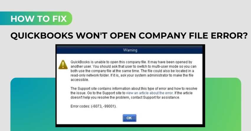 QuickBooks won't open company file