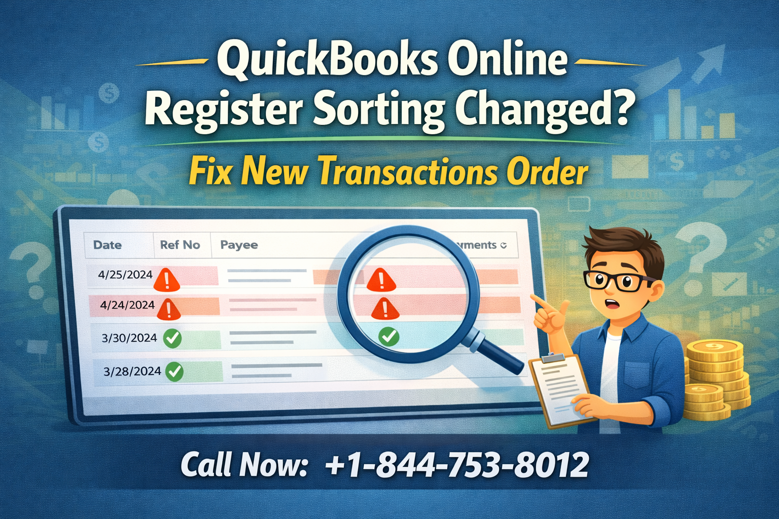 QuickBooks Online Register Sorting Changed Fix New